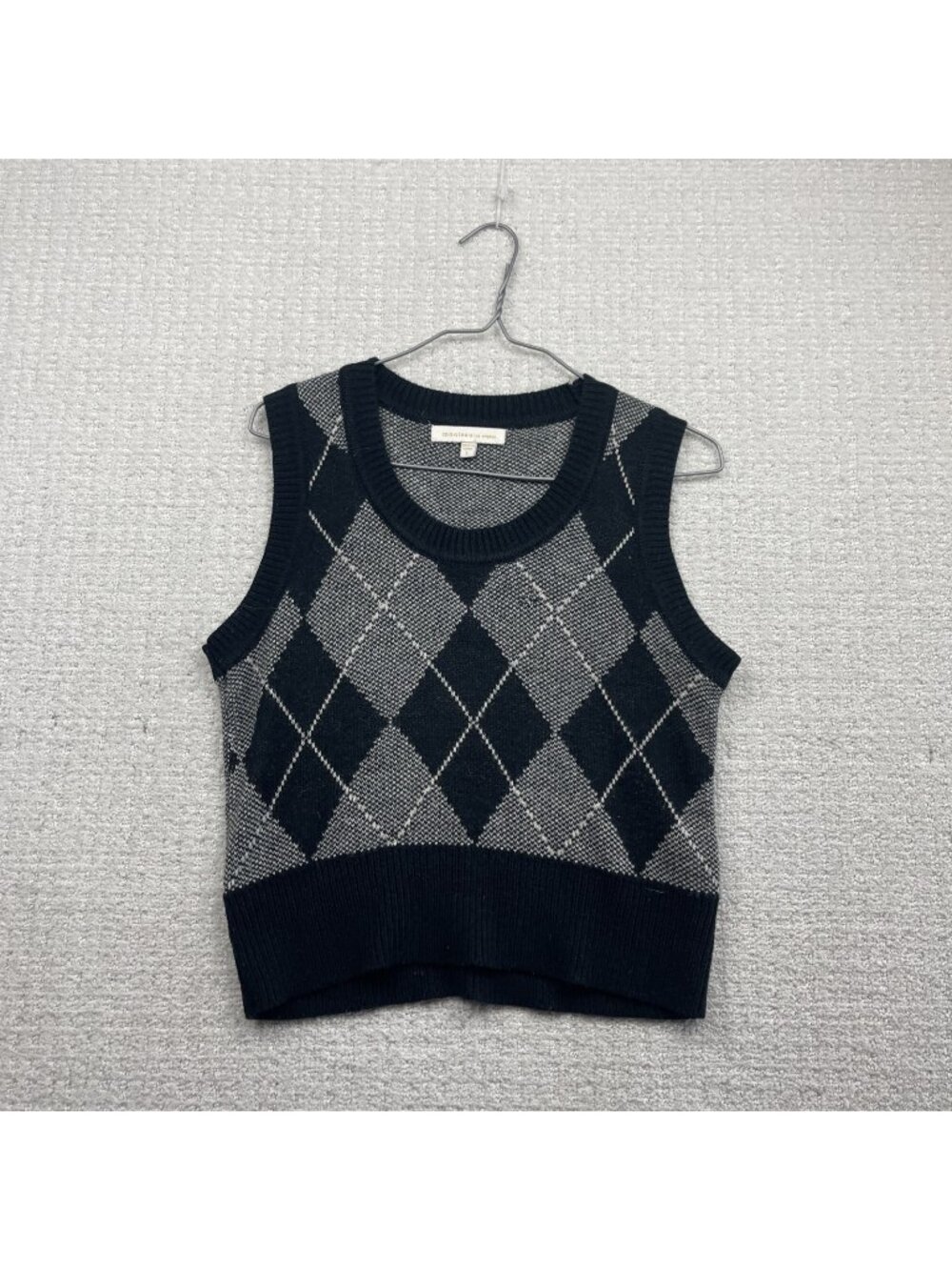 Monteau LA Argyle Sweater Vest Preppy Academia Retro Vintage Inspired Sz L